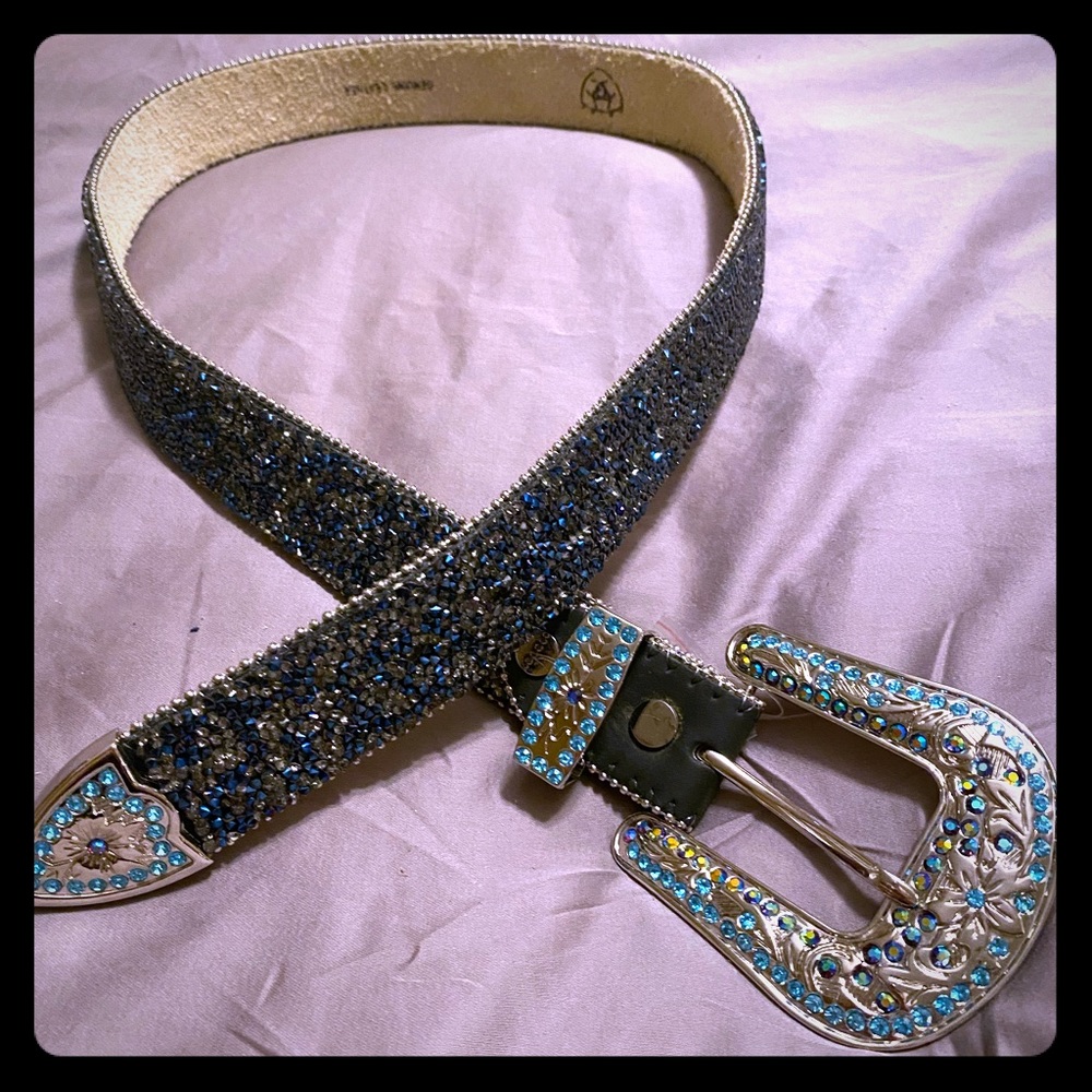 ARIAT Country Blue Rhinestoned Belt